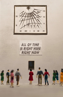 All of the Time is Right Here Right Now by Mimi Seery as part of her Instagram series "The Miniature Museum of Public Art"