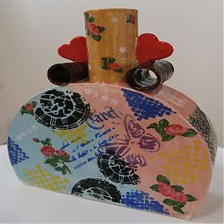 Abstract Hen Vase