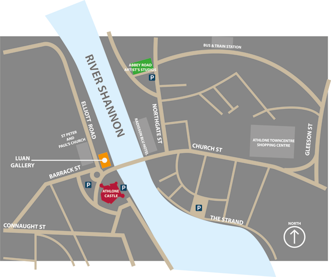 Map of Luan Gallery and Athlone Castle in Athlone